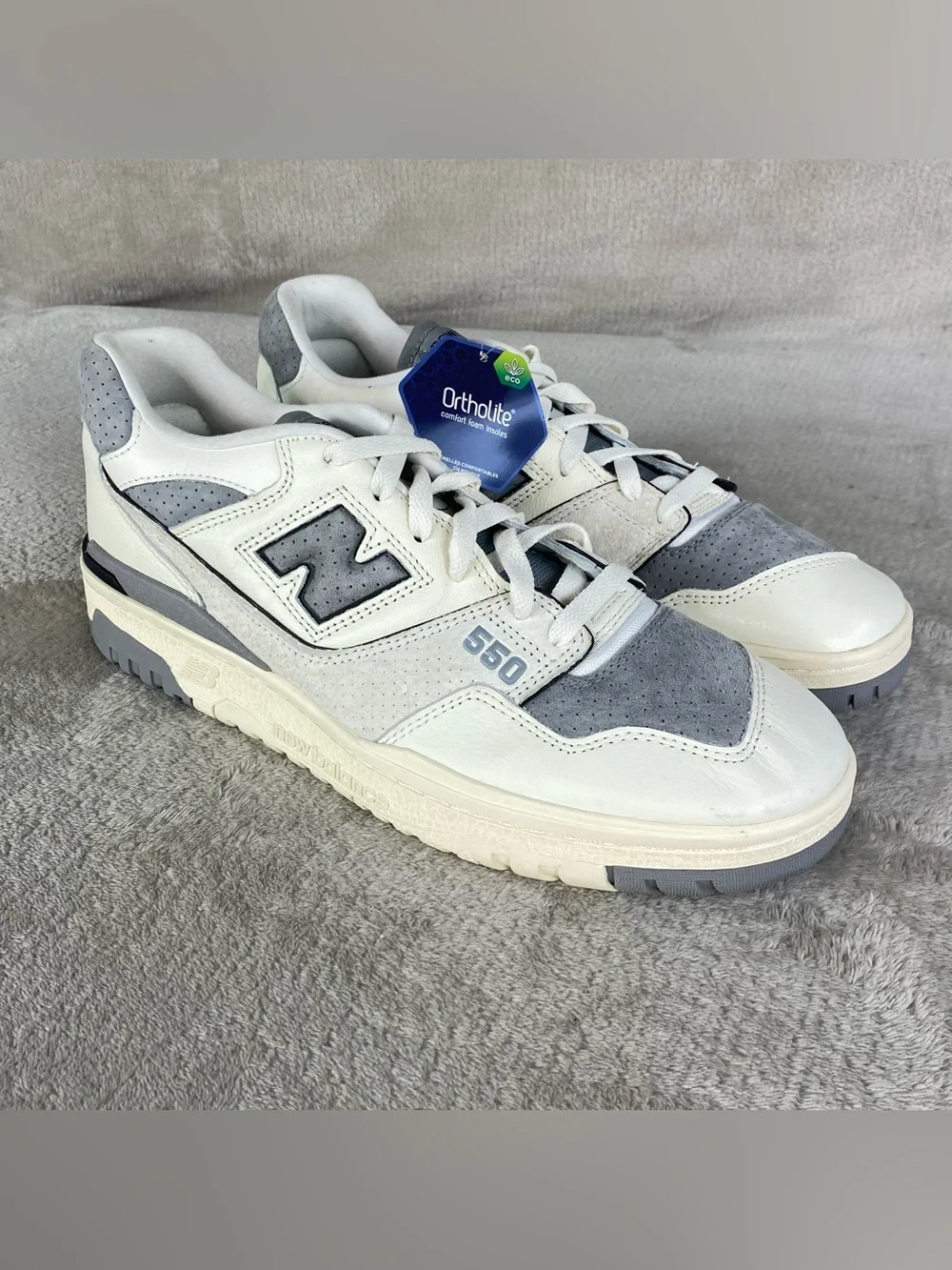 New Balance 550 Sea Salt Grey Leather Mens Size 13 Basketball Shoes BB550LEM NEW